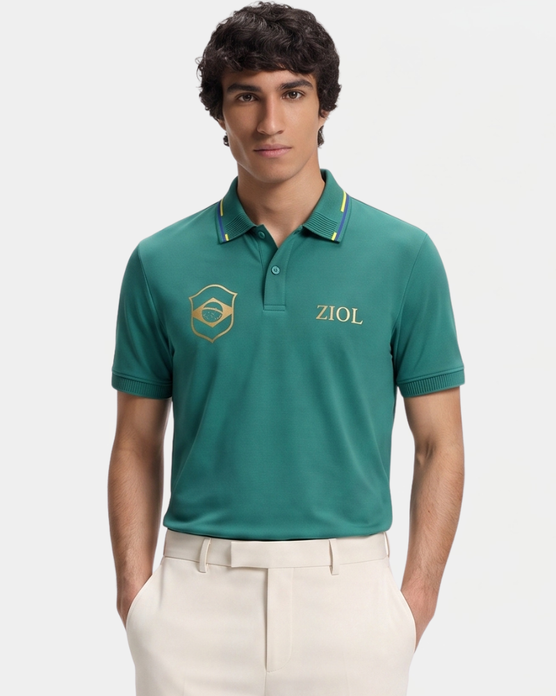 Polo Manga Curta Piquet Brasil Ziol