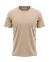 Camiseta Ziol Pima SilkTouch Taupe masculina, frente da peça sem modelo, algodão peruano Pima
