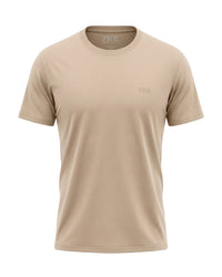 Camiseta Ziol Pima SilkTouch Taupe masculina, frente da peça sem modelo, algodão peruano Pima