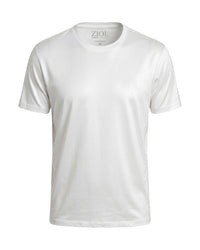Camiseta Ziol Pima SilkTouch Branco masculina, frente da peça sem modelo, algodão peruano Pima