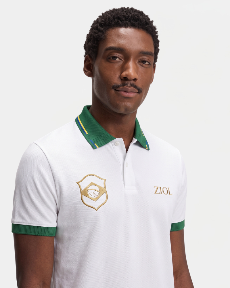 Polo Manga Curta Piquet Brasil Ziol
