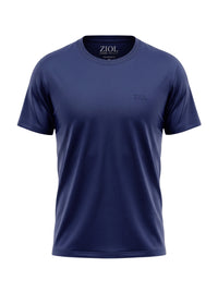 Camiseta Ziol Pima SilkTouch Marinho masculina em algodão peruano Pima, vestida pelo modelo, foto 6