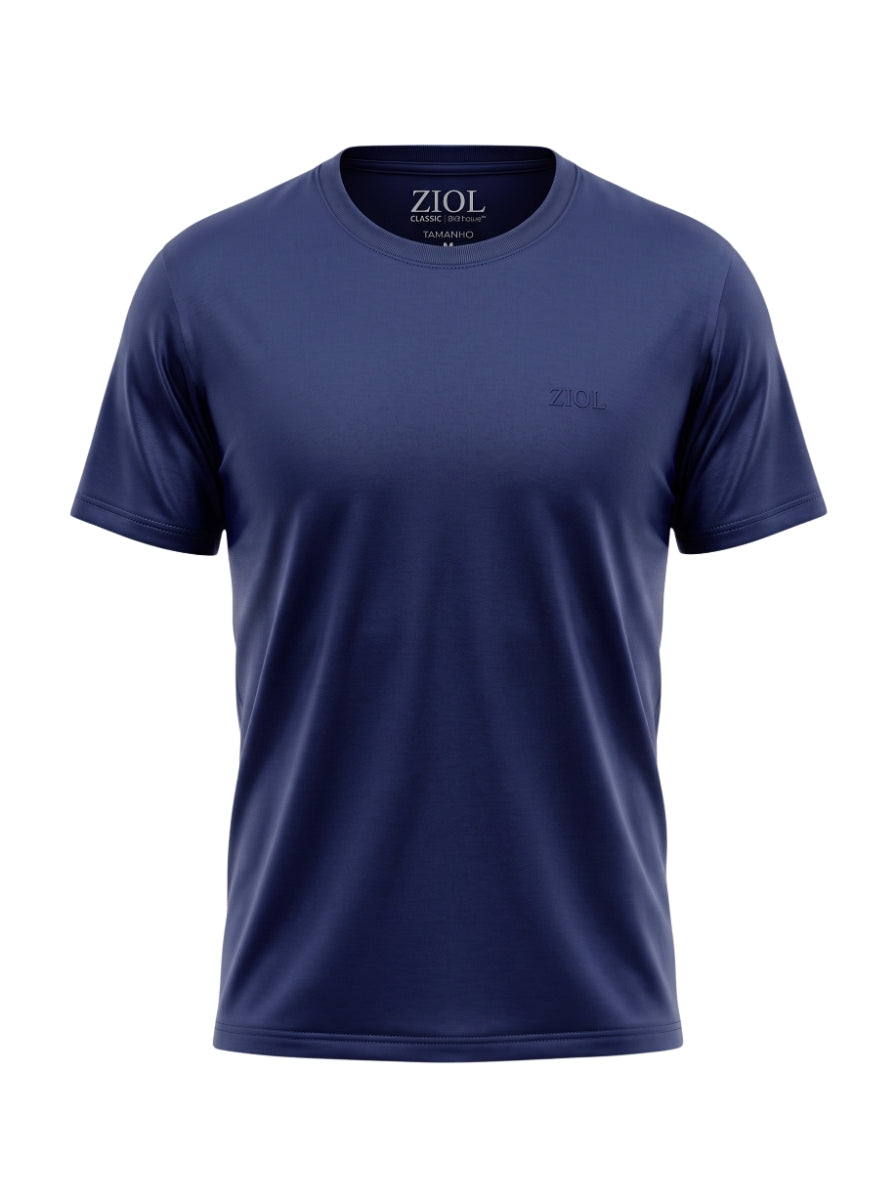 Camiseta Ziol Pima SilkTouch Marinho masculina em algodão peruano Pima, vestida pelo modelo, foto 6