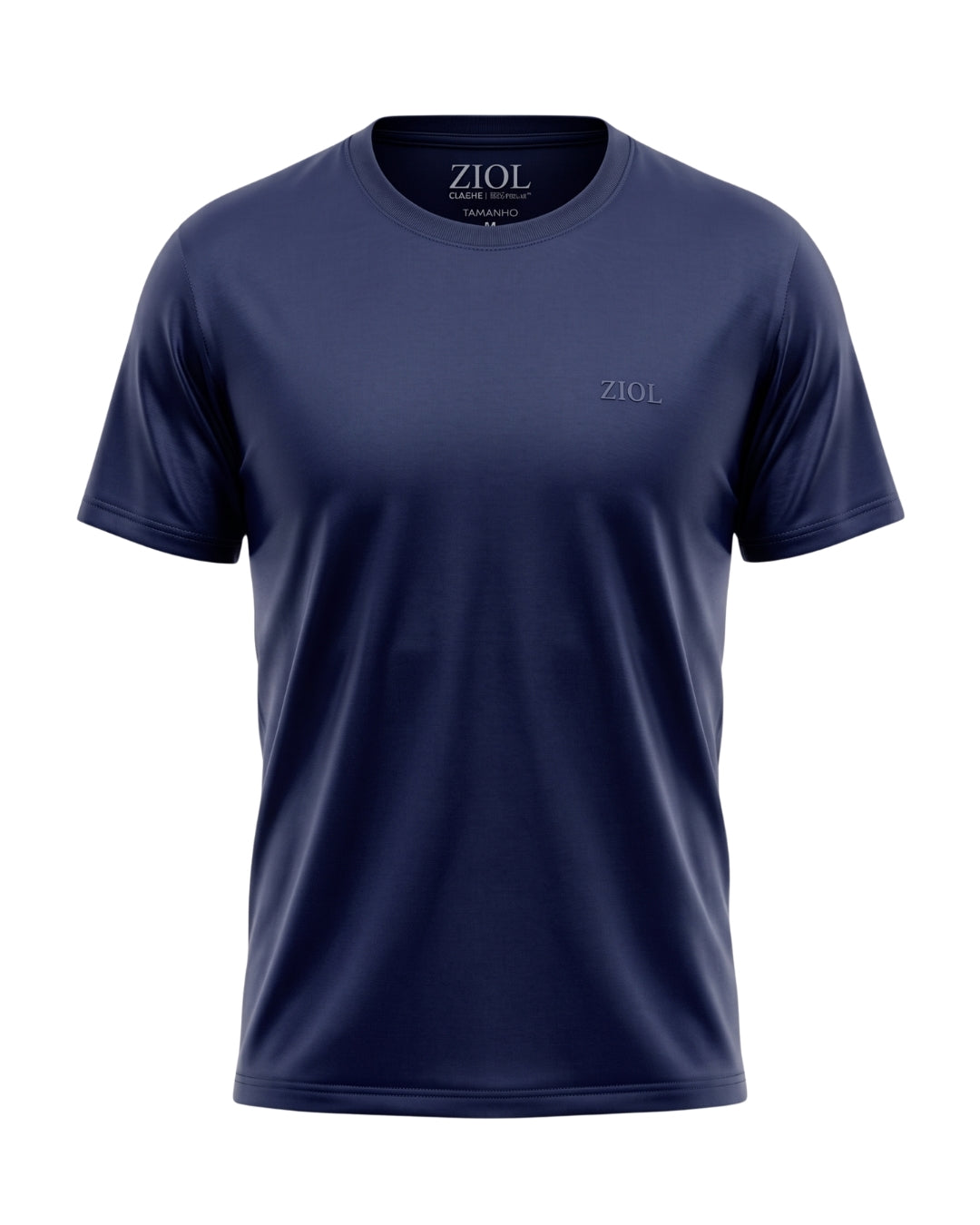 Camiseta Ziol Pima SilkTouch Marinho masculina, frente da peça sem modelo, algodão peruano Pima