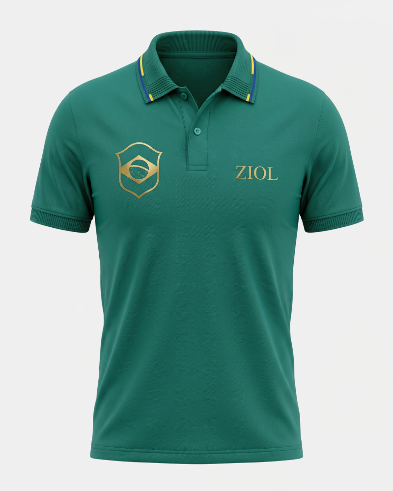 Polo Manga Curta Piquet Brasil Ziol