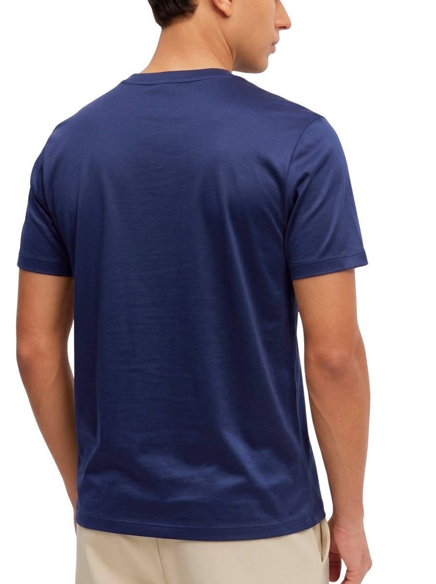 Camiseta Ziol Pima SilkTouch Marinho masculina em algodão peruano Pima, vestida pelo modelo, foto 5
