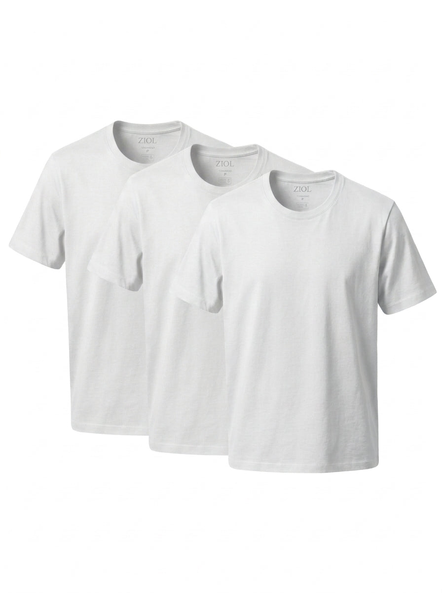 Kit ZIOL 3X - 3 Camisetas Algodão Egípcio Masculina
