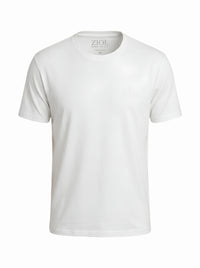 Camiseta Ziol Pima SilkTouch Branco estendida, frente da peça sem modelo